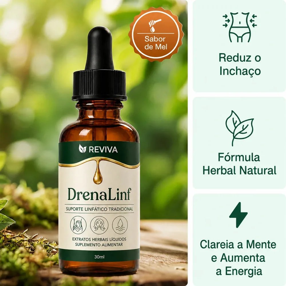 DrenaLinf gotas de drenagem linfática, sabor mel